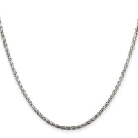 Sterling Silver Rhodium-plated 2mm Diamond-cut Spiga Chain