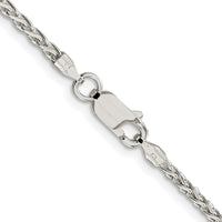 Sterling Silver Rhodium-plated 2mm Diamond-cut Spiga Chain