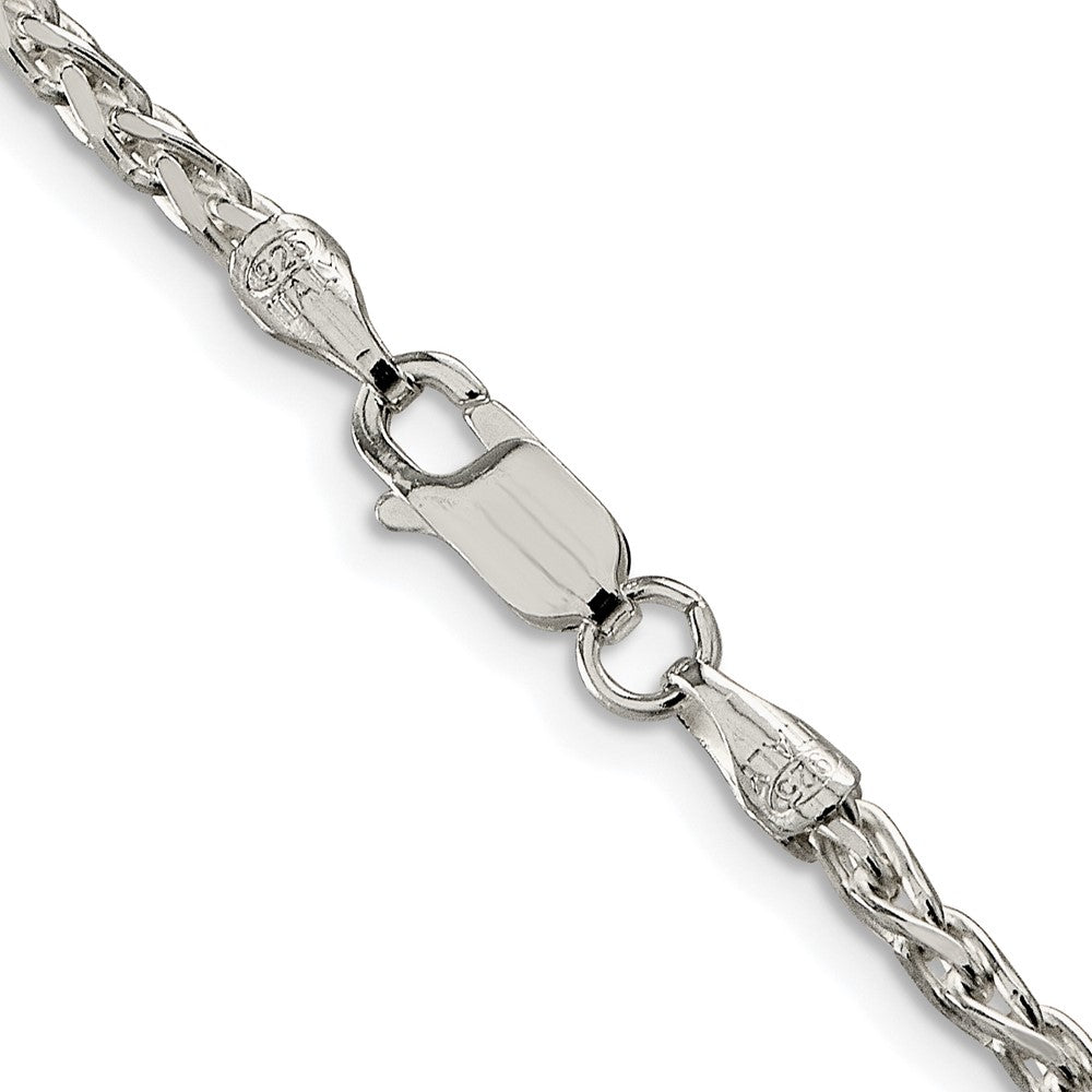 Sterling Silver Rhodium-plated 2.75mm Diamond-cut Spiga Chain