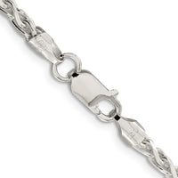 Sterling Silver 3.5mm Diamond-cut Spiga Chain