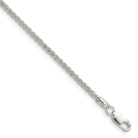 Sterling Silver 2.1mm Diamond-cut Square Spiga Chain