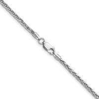 Sterling Silver Rhodium-plated 2.5mm Diamond-cut Square Spiga Chain