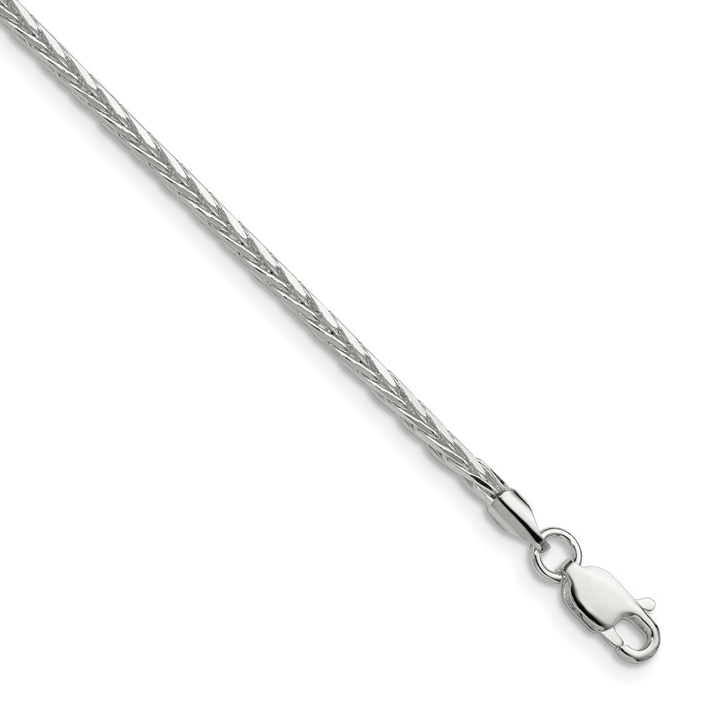 Sterling Silver 2.5mm Diamond-cut Square Spiga Chain