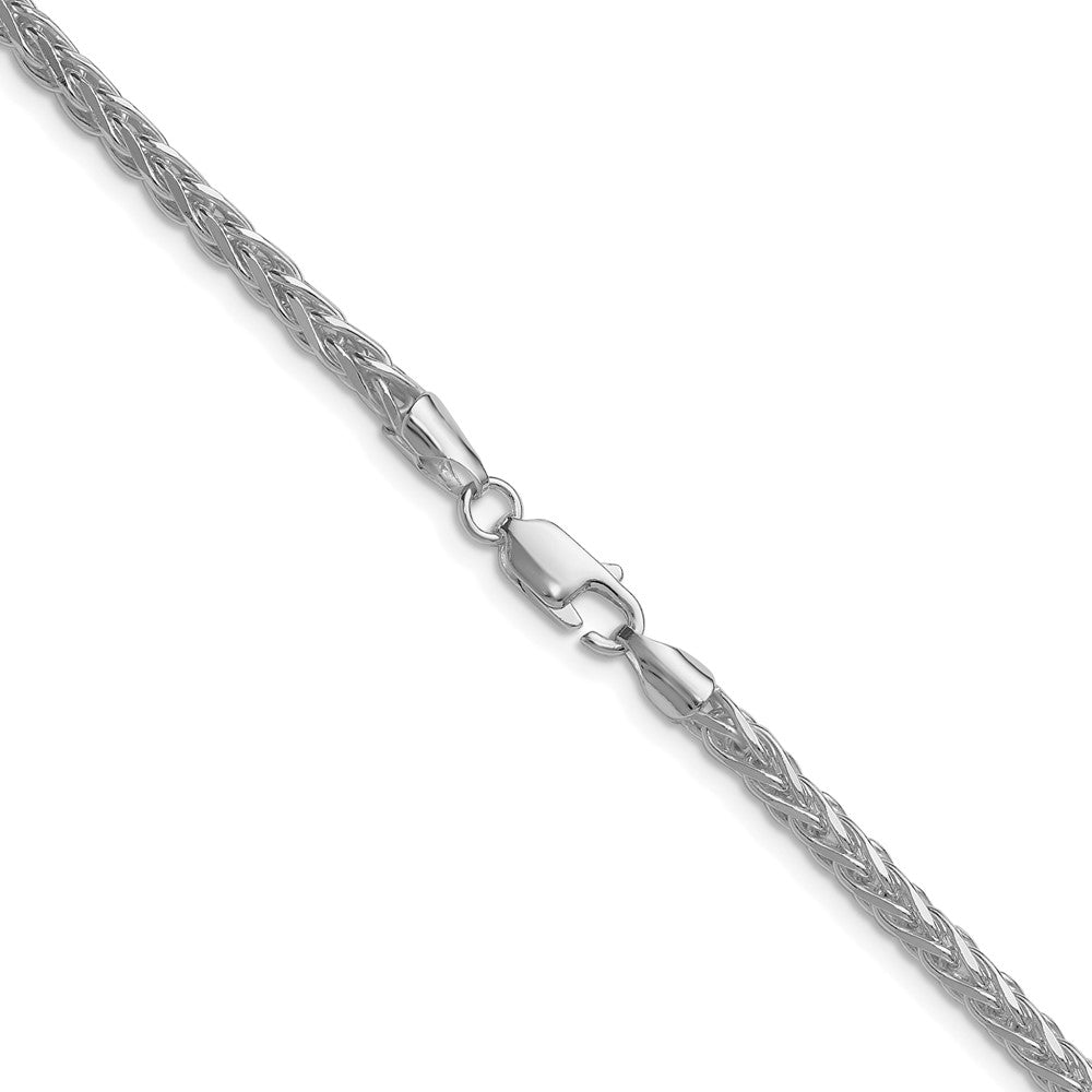 Sterling Silver Rhodium-plated 3.5mm Diamond-cut Square Spiga Chain