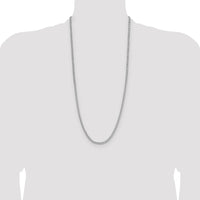 Sterling Silver Rhodium-plated 3.5mm Diamond-cut Square Spiga Chain