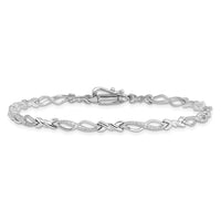 Sterling Silver Rhodium-plated Diam. Bracelet