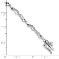 Sterling Silver Rhodium-plated Diam. Bracelet