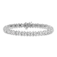 Sterling Silver Rhodium Plated Diamond Bracelet
