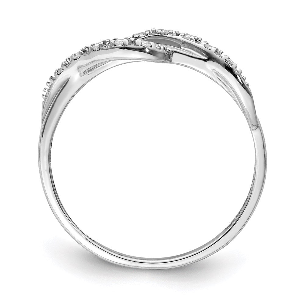 Sterling Silver Rhodium Plated Diamond Ring