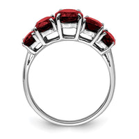 Sterling Silver Rhodium-plated Garnet Ring