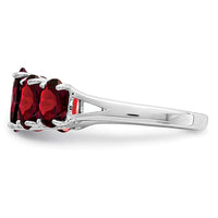 Sterling Silver Rhodium-plated Garnet Ring