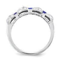 Sterling Silver Rhodium Tanzanite & Diam. Ring