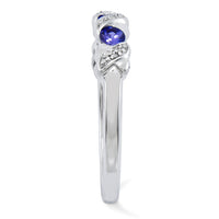 Sterling Silver Rhodium Tanzanite & Diam. Ring