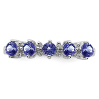 Sterling Silver Rhodium Tanzanite & Diam. Ring