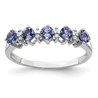 Sterling Silver Rhodium Tanzanite & Diam. Ring