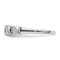 Sterling Silver Rhodium Tanzanite & Diamond Ring