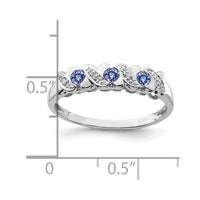 Sterling Silver Rhodium Tanzanite & Diamond Ring