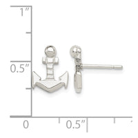Sterling Silver Anchor Mini Post Earrings