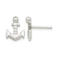 Sterling Silver Anchor Mini Post Earrings
