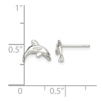 Sterling Silver Polished Dolphin Post Earrings