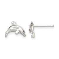 Sterling Silver Polished Dolphin Post Earrings