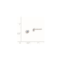 Sterling Silver Madi K RH-pltd Dec Blue Preciosa Crystal Heart Earrings