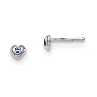 Sterling Silver Madi K RH-pltd Dec Blue Preciosa Crystal Heart Earrings