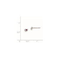 Sterling Silver Madi K RH-pltd Feb Purple Preciosa Crystal Heart Earrings
