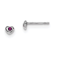 Sterling Silver Madi K RH-pltd Feb Purple Preciosa Crystal Heart Earrings