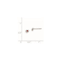 Sterling Silver Madi K RH-pltd Jan Red Preciosa Crystal Heart Earrings