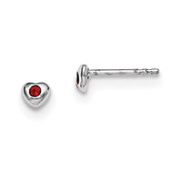 Sterling Silver Madi K RH-pltd Jan Red Preciosa Crystal Heart Earrings