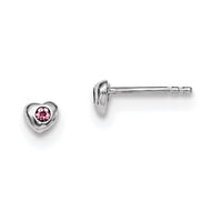 Sterling Silver Madi K RH-pltd June Preciosa Crystal Heart Earrings
