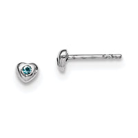 Sterling Silver Madi K RH-pltd Mar Lt Blue Preciosa Crystal Heart Earrings