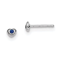 Sterling Silver Madi K RH-pltd Sept Blue Preciosa Crystal Heart Earrings