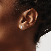 Sterling Silver Rhodium-plated Polished & Textured Owl Petite Post Earrings