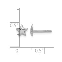 Sterling Silver Rhodium-plated Polished Star Children's Post Earrings