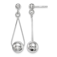 Sterling Silver Rhodium-plated Post Dangle Earrings