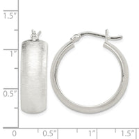 Sterling Silver Polished & Laser-cut 8.5x25mm Round Hoop Earrings