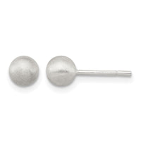 Sterling Silver Polished 5mm Laser-cut Post Earrings