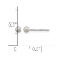 Sterling Silver Polished 3mm Laser-cut Post Earrings