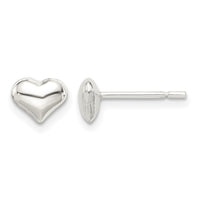 Sterling Silver Polished Heart Post Earrings