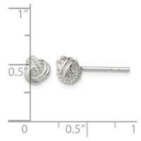 Sterling Silver Polished and Textured Knot Post Earrings