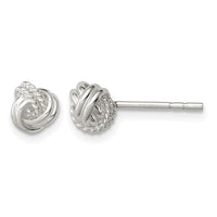 Sterling Silver Polished and Textured Knot Post Earrings