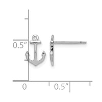Sterling Silver Rhodium-plated Polished Anchor Post Earrings