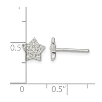 Sterling Silver CZ Star Post Earrings