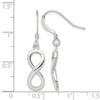 Sterling Silver Polished Infinity Symbol Dangle Earrings
