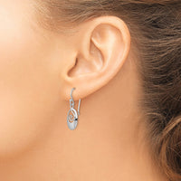 Sterling Silver Rhodium-plated Polished Swirl Oval Dangle Earrings
