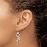 Sterling Silver Polished Intertwined Circles Dangle Earrings