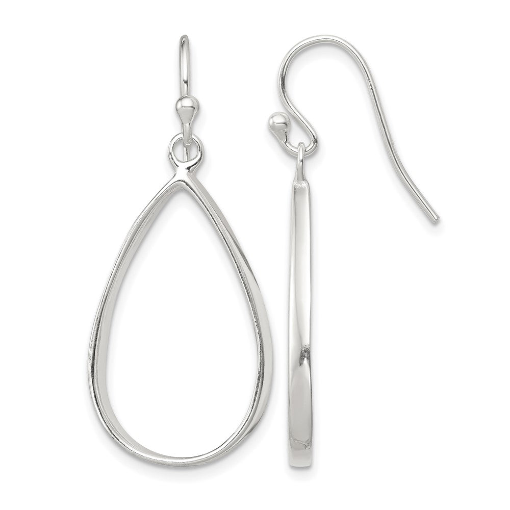 Sterling Silver Polished Teardrop Dangle Earrings