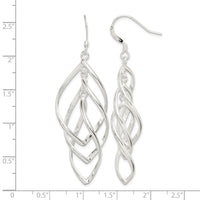 Sterling Silver Polished & Twisted Dangle Earrings